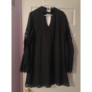 Charlotte Russe Black Bell Sleeved Dress